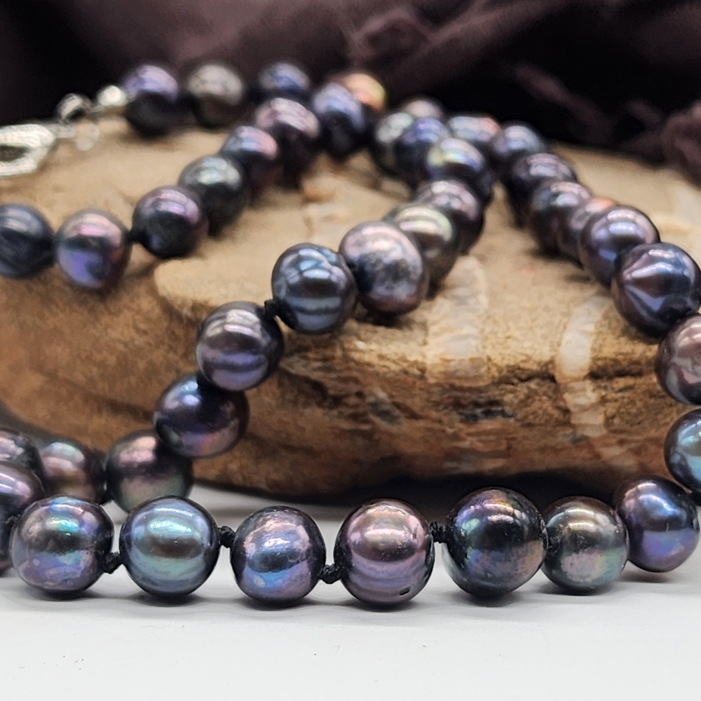 Unique Vintage Jewelry Natural Pearls Irregular Black Tahitian Pearl - Picture 8 of 12
